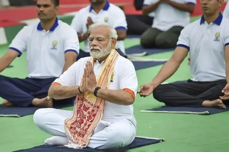 Prime Minister Narendra Modi is on his way to Jammu and Kashmir for a two-day visit during which he will unveil various development projects and participate in International Yoga Day celebrations in Srinagar on Friday.