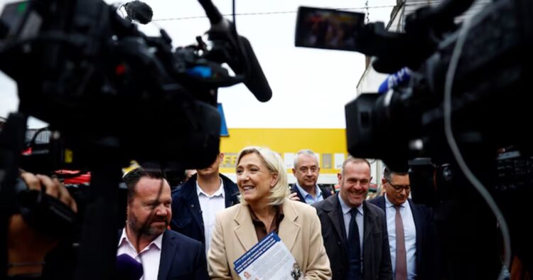 Ahead of France’s parliamentary elections, Marine Le Pen's far-right National Rally is seen leading the race, an IFOP poll for broadcaster TF1/LCI and Le Figaro showed on Thursday, ahead of the leftwing Popular Front and President Emmanuel Macron's centrists.