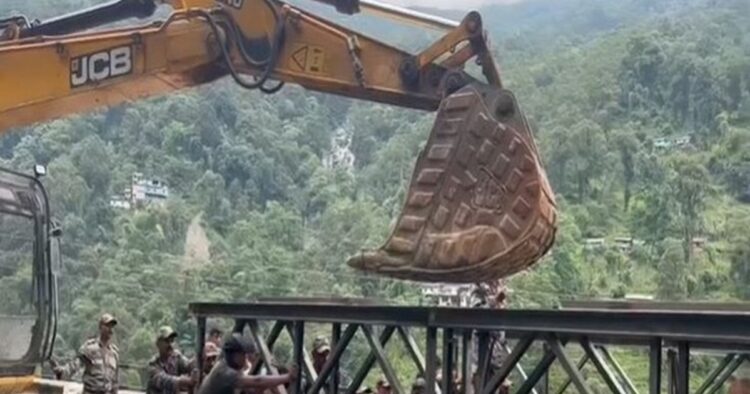 In an exemplary move, aiming to restore connectivity between areas cut off due to recent floods in Sikkim, army engineers of Trishakti Corps constructed a 70-foot Bailey Bridge on Gangtok's Dikchu - Sanklang road within 72 hours.