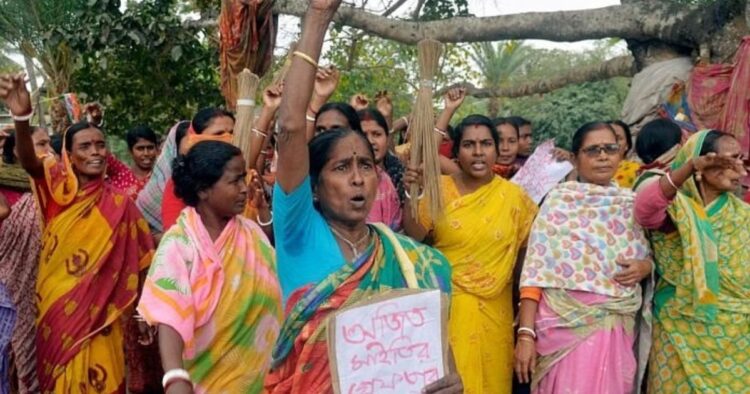 In a horrifying incident, a Muslim woman was stripped, dragged for 1 km by her hair and thrashed for over an hour by goons for supporting the Bharatiya Janta Party (BJP) on Thursday.