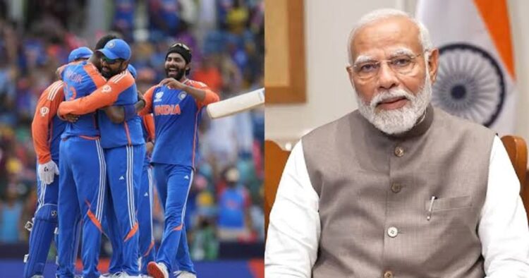 Following Men in Blue's ICC T20 World Cup title win, Prime Minister Narendra Modi congratulated the Men in Blue for their monumental title win.