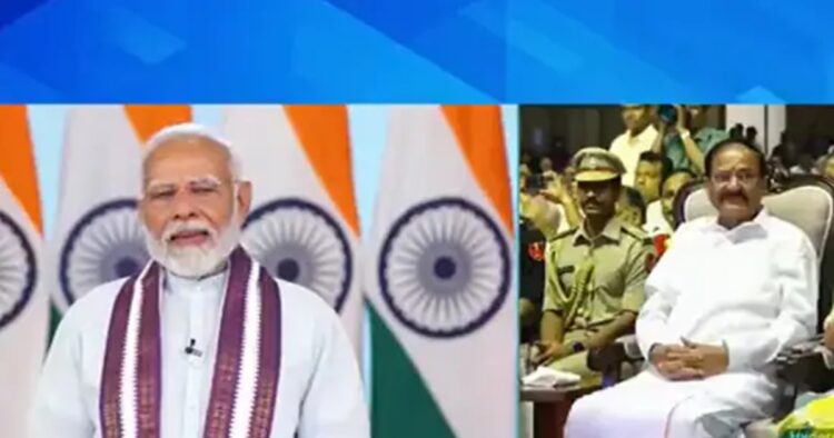 On Sunday Prime Minister Narendra Modi released three books on the life and journey of former Vice President of India M Venkaiah Naidu via video conferencing.