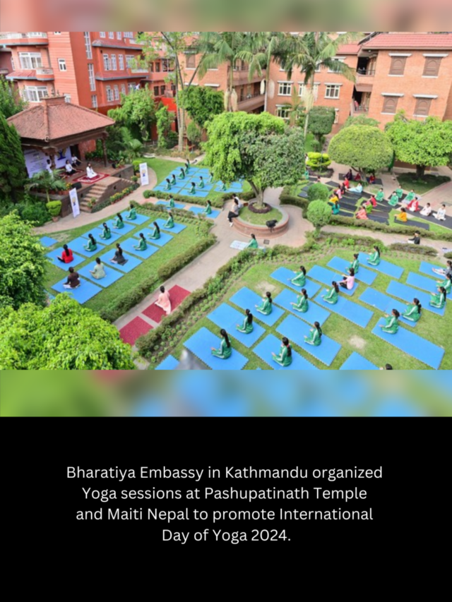 Yoga Celebration at Pashupatinath Temple: Bharatiya Embassy in Nepal Hosts International Day of Yoga 2024 Session