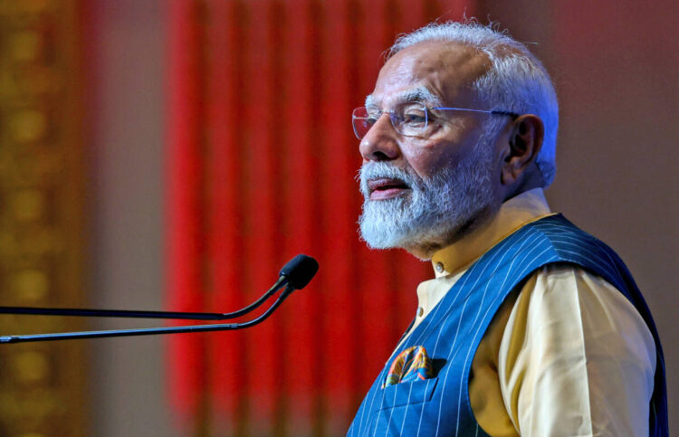 Vienna [Austria], Jul 11 : Prime Minister Narendra Modi addresses the Indian community in Vienna on Wednesday.