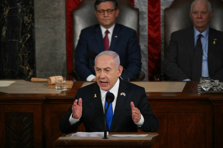 "The main war, the real war, is with America." Netanyahu argued that Iran's axis of terror confronts America, Israel, and Arab allies, framing it as a clash between barbarism and civilization.