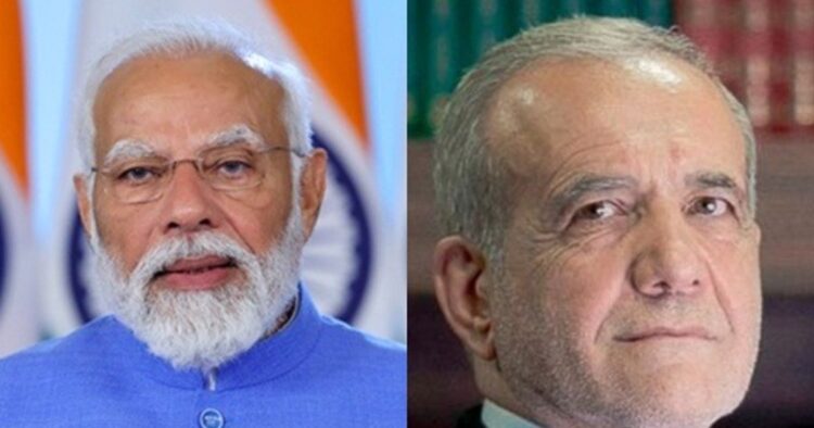 Prime Minister Narendra Modi congratulated newly elected Iranian President Masoud Pezeshkian on Saturday.