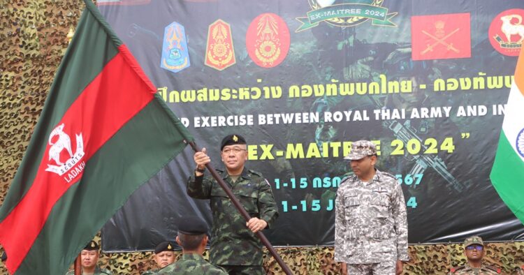 The 13th edition of the joint military exercise Maitree 2024 between the Indian Army and the Royal Thailand Army culminated with a grand closing ceremony at Tak Province, Thailand.