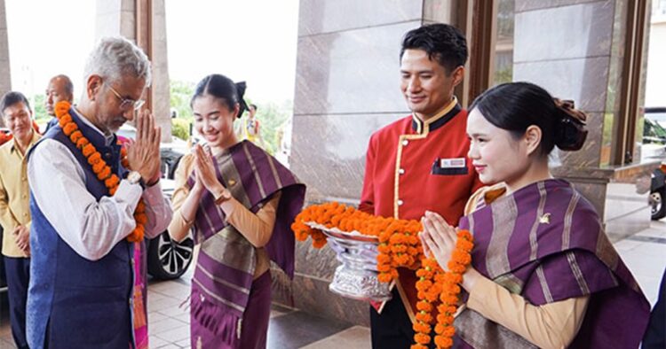 External Affairs Minister S Jaishankar arrived in Vientiane, Laos, to participate in the crucial ASEAN-mechanism meetings aimed at strengthening India's relations with Southeast Asian nations.External Affairs Minister S Jaishankar arrived in Vientiane, Laos, to participate in the crucial ASEAN-mechanism meetings aimed at strengthening India's relations with Southeast Asian nations.