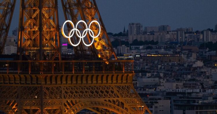 The iconic Eiffel Tower in Paris was seen decorated with the five Olympic rings as the multi-sport officially starts from Friday with amazing opening ceremony.