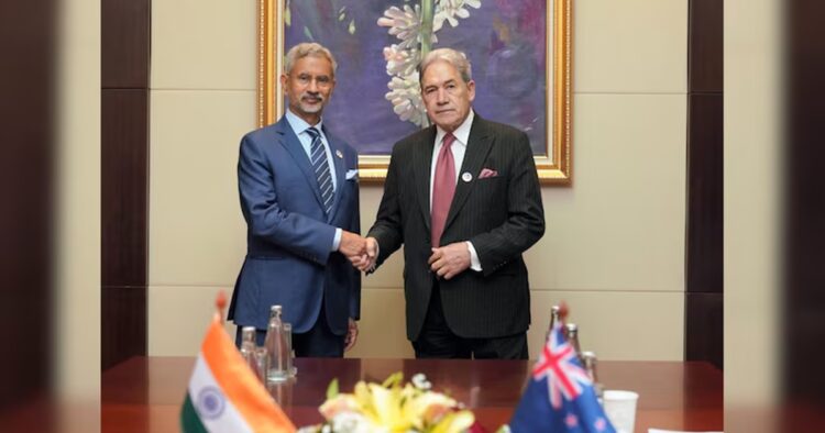 On Friday External Affairs Minister S Jaishankar met with the Deputy Prime Minister and Foreign Minister of New Zealand Winston Peters on the sidelines of the ASEAN meetings in Vientiane, Laos.