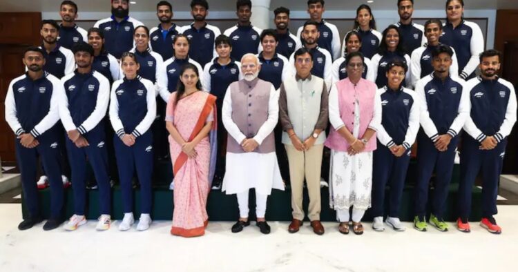 Prime Minister Narendra Modi extended his best wishes to the Indian contingent as they gear up to script history at the Paris Olympics.