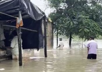 Amid rains in the state, Gujarat's Navsari district has experienced severe waterlogging, tasking the National Disaster Response Force to evacuate people from the inundated areas of the district.