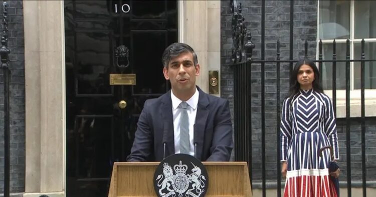 Conservative leader Rishi Sunak announces resignation, pending successor’s appointment. Sunak takes responsibility for party’s electoral setbacks, issues national apology. Sunak praises incoming PM Keir Starmer as a decent, public-spirited man poised to lead effectively.