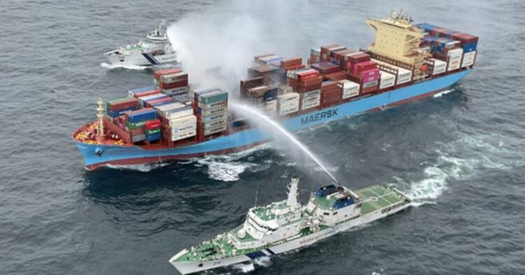 Indian Coast Guard's efforts continue on fifth day to ensure safety of merchant vessel Maersk Frankfurt, crew