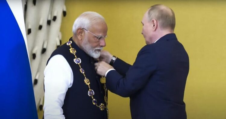 PM Modi's Russia Visit: Receives 'St Andrew the Apostle' Honour, Engages in Key Bilateral Talks