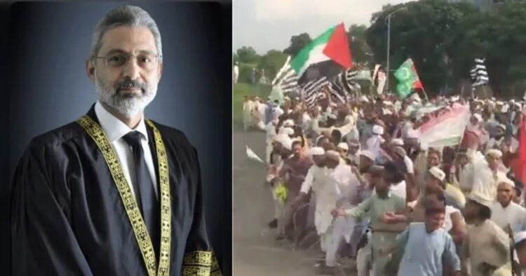 In Pakistan, the “Sar tan se juda” mob including thousands are protesting against the Supreme Court Chief Justice Qazi Faez Isa.