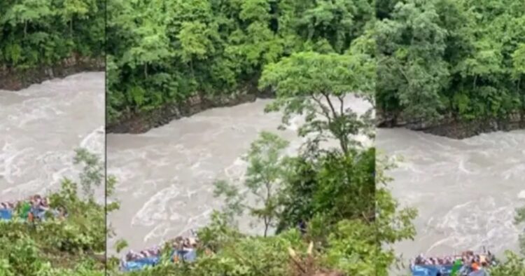 An Indian passenger bus with over 40 people onboard have plunged into the Marsyangdi river in Tanahun district.