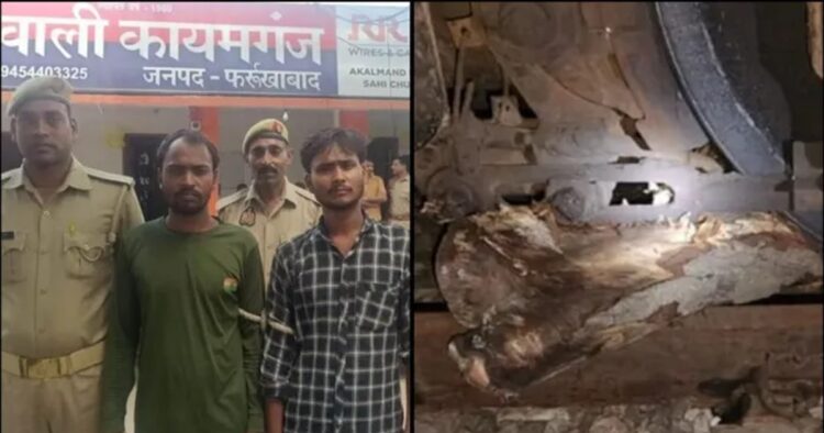 In a major railway disaster, two youths have been arrested in Farrukhabad for placing a wooden log on the railway tracks.