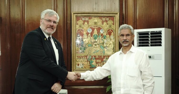 External Affairs S Minister S Jaishankar held a meeting with Israel's Ambassador Naor Gilon on Monday and thanked him for his contribution in strengthening ties between the two countries.