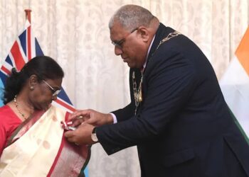 President Droupadi Murmu was conferred with 'The Order of Fiji', the country's highest civilian award by President Ratu Wiliame Maivalili Katonivere of Fiji, said the Ministry of External Affairs.