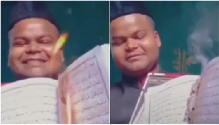 a Muslim man identified as Imran was arrested by the police for burning a copy of the Quran in the Bulandshahr district of Uttar Pradesh and supporting Ramgiri Maharaj