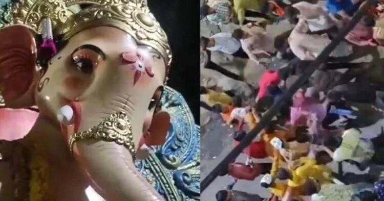 A violent chaos erupted on the Tuesday night when stones were hurled at a Ganpati immersion procession in Bhiwandi, leading to communal tensions and injuries