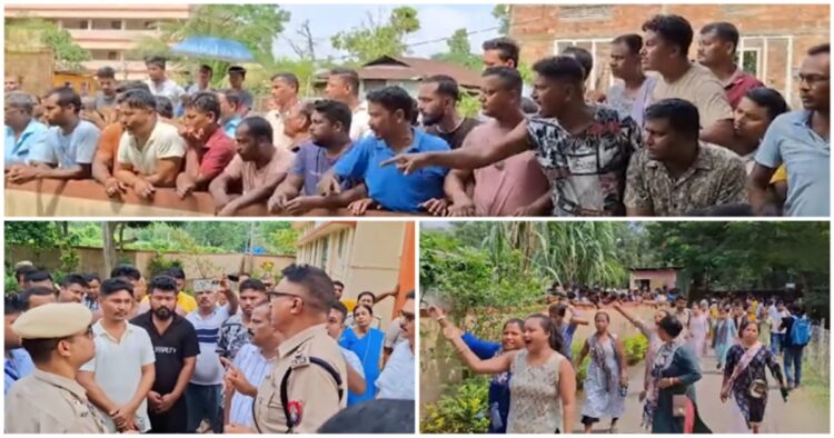 A huge disturbance occurred at a Christian Missionary School in Rani area near Guwahati after a few class 8 Christian students offered beef to Hindu students alleging to be mutton