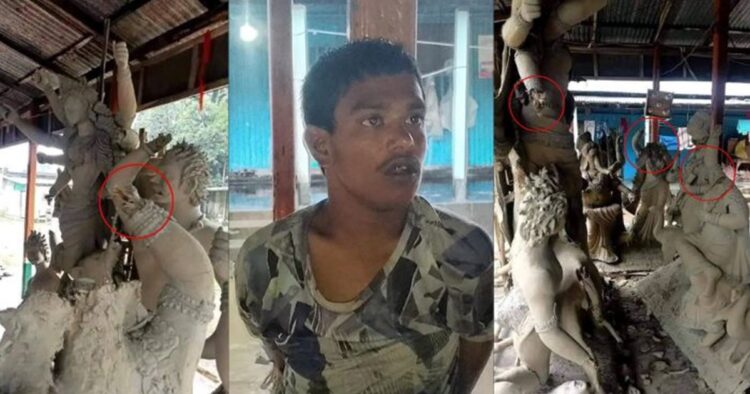 On Wednesday ahead of the Durga Puja celebrations, a radical Muslim man vandalised the idols of Goddess Durga and other Hindu deities in Gouripur town in the Mymensingh district of Bangladesh