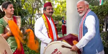 Prime Minister Narendra Modi arrived at Changi Airport on a two-day official visit to Singapore