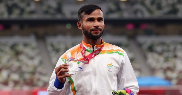 India’s Praveen Kumar win the gold medal at the men’s high jump T64 final during the 2024 Paris Paralympics