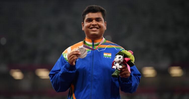 Yogesh Kathuniya won a silver medal in men’s discus throw F56 at the Paris Paralympics on Monday