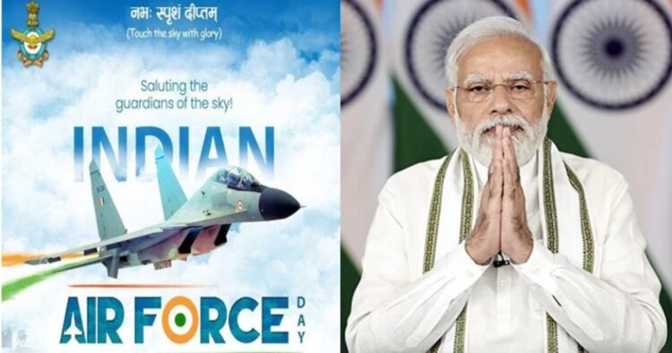 On Tuesday, Prime Minister Narendra Modi extended Air Force Day greetings to the IAF and its pilots for their courage, professionalism and role in safeguarding the country