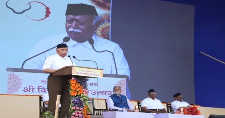 Dr Mohan Bhagwat said while addressing the Swayamsewaks, ‘It is on expected lines that certain powers whose vested interests are affected by our country’s rise in the world that they would let India grow within certain limits