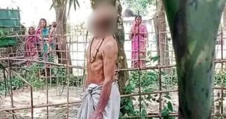 The dead body of an 80-year-old Hindu priest was found hanging from a tree outside his home in Sitakunda upazila in the Chittagong district of Bangladesh on Monday