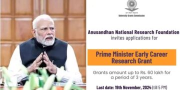 The Anusandhan National Research Foundation (ANRF) has launched the application process for the Prime Minister Early Career Research Grant