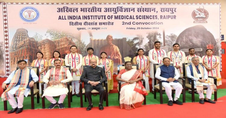 Today was a historic occasion in Raipur, the capital of Chhattisgarh, when the President of the country Droupadi Murmu attended the second convocation of All India Institute of Medical Sciences (AIIMS) Raipur