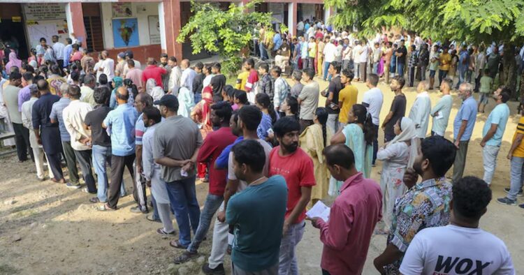 The festival of democracy is being celebrated with great pomp in Haryana as voters are standing in queues to cast their votes