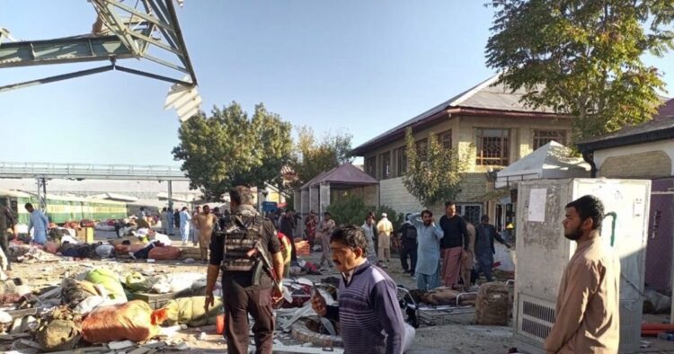 Twenty one people were killed and over 46 injured in a massive bomb blast at Quetta railway station in Pakistan on Saturday morning