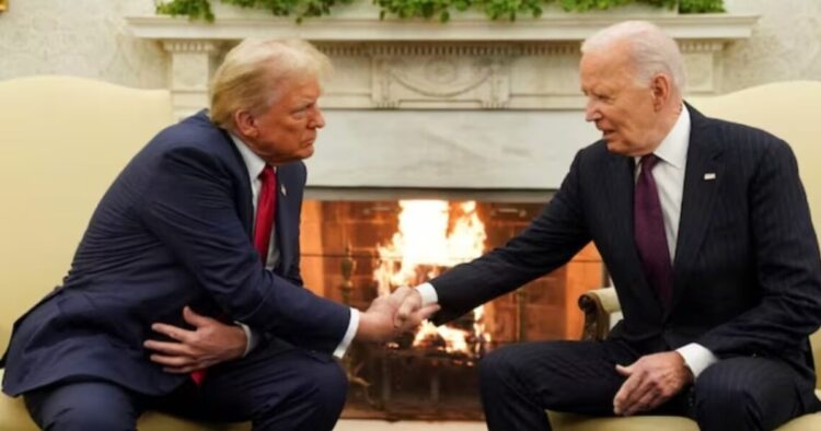 Present US President Joe Biden and newly elected President Donald Trump met on Wednesday. At the beginning of the meeting