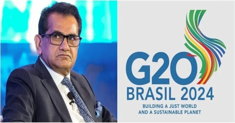 India’s G20 Sherpa Amitabh Kant highlighted the 2023 New Delhi declaration, describing it as very ambitious and progressive in the run-up to the G20 Summit in Brazil