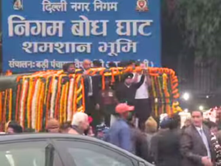 PM Modi arrives at Nigam Bodh Ghat to attend the last rites of Former PM Dr Manmohan Singh