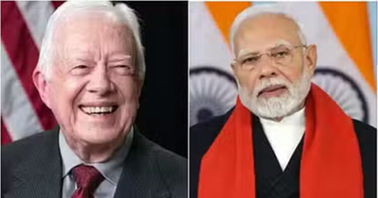 Prime Minister Narendra Modi on Monday expressed grief over the demise of former US President Jimmy Carter