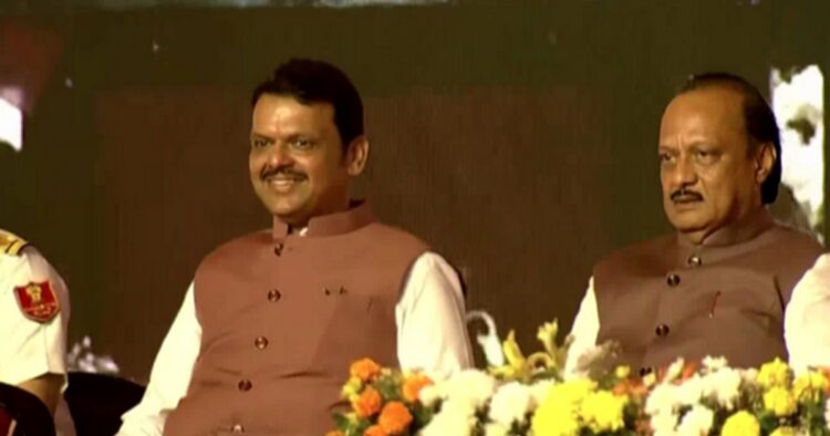 In the latest, Devendra Fadnavis, Eknath Shinde, Ajit Pawar on stage as oath ceremony begins shortly