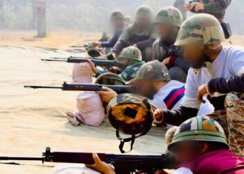 Army troops are training members of Village Defence Guard (VDG)