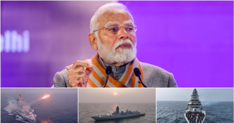 Prime Minister Narendra Modi will dedicate warships INS Surat, INS Nilgiri and submarine INS Vagsheer