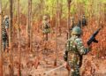 A fierce gunfight erupted between security forces and Maoists on Monday