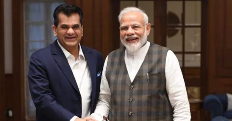 Prime Minister Narendra Modi praised Amitabh Kant for writing a book on India's G-20 presidency