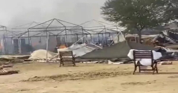 A fire broke out in Sector-22 of the Prayagraj Mahakumbh Mela, just a day following a stampede claimed several lives