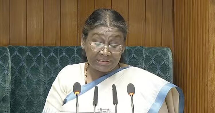 President Droupadi Murmu, in her address to the joint sitting of Parliament on the first day of the Budget session