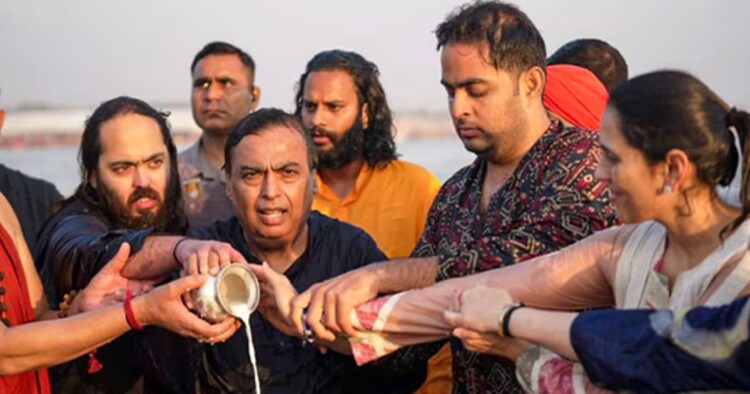 The four generations of Ambanis took a spiritual pilgrimage to the 'Triveni Sangam'